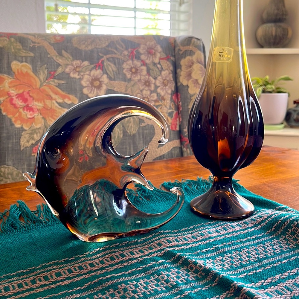Vintage Hand blown glass Angel fish 🐠